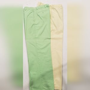 2 pair of CHAPS cotton chino pants.